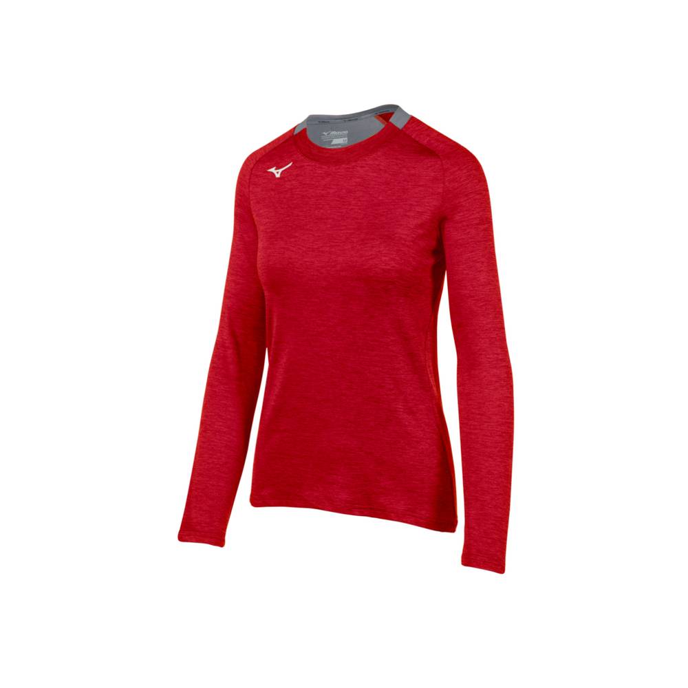 Blusa Mizuno Alpha Long Sleeve - Mulher - Vermelhas - JAXQB9084